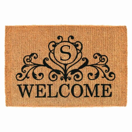 Calloway Mills Monogram Door Mat, Black, Natural, 18 in W x 30 in L 102561830S